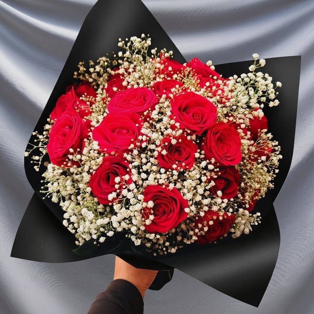 Buquê de 24 Rosas Vermelhas