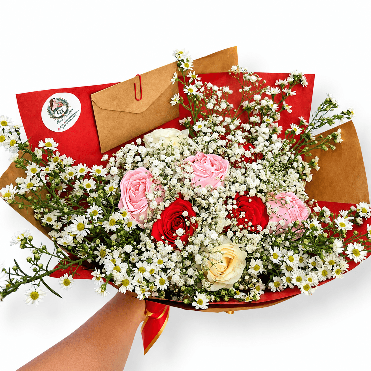 Buquê Nove Encantos – 9 Rosas Coloridas