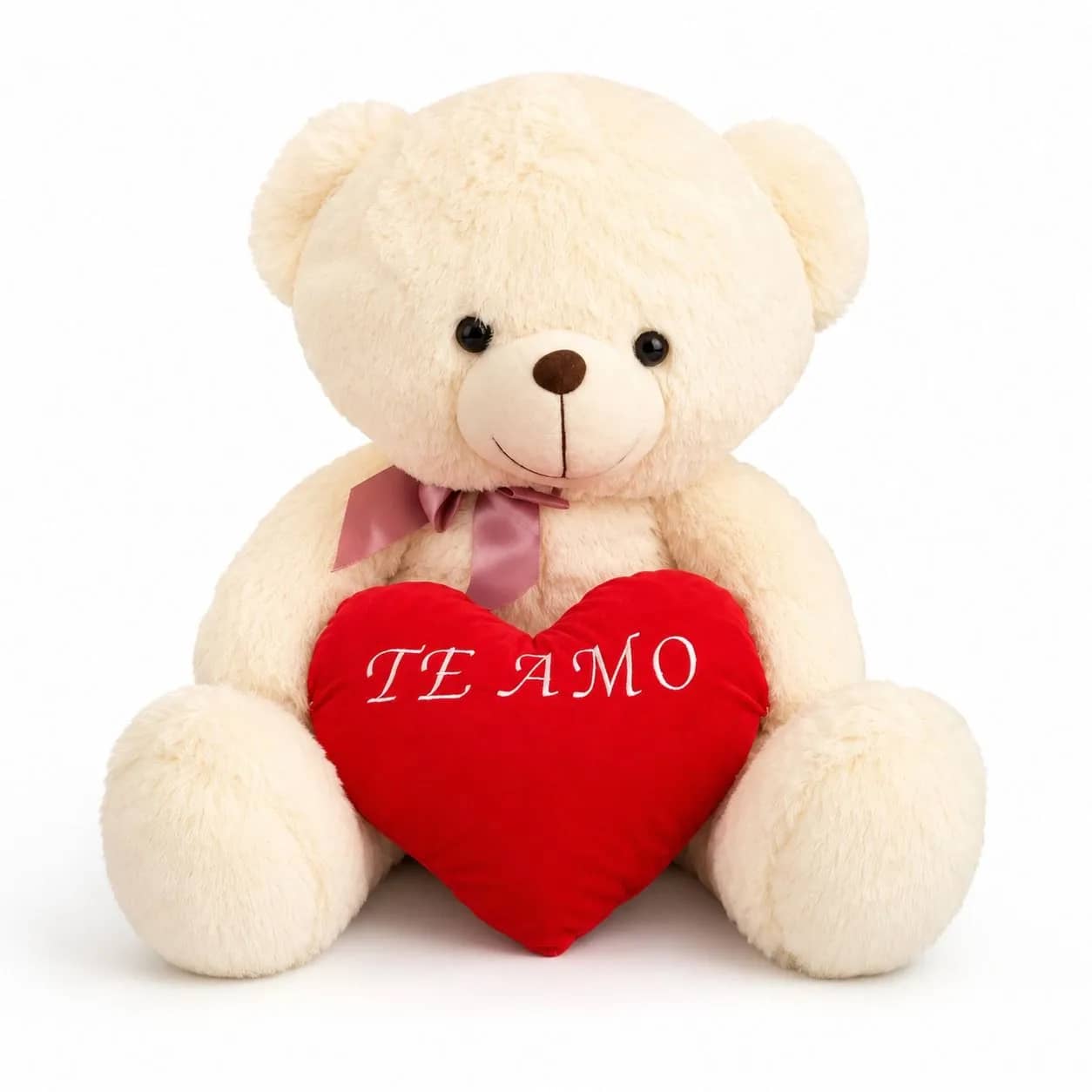 Urso de Pelúcia Branco com Coração Te Amo (45cm)