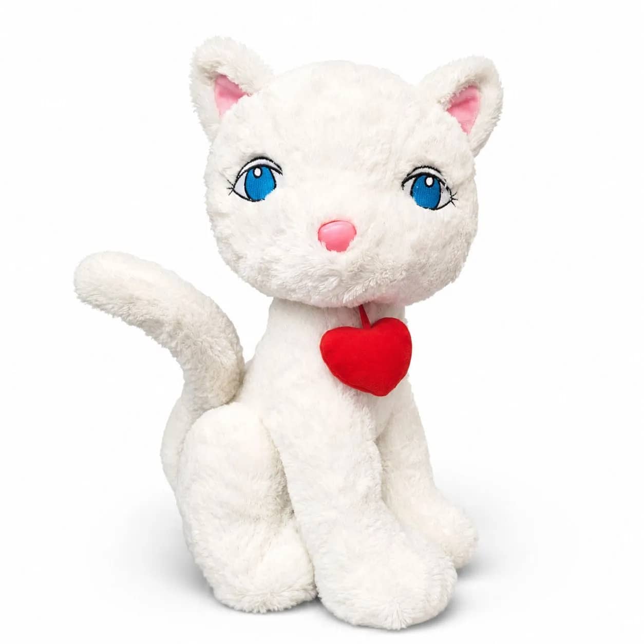 Pelúcia Gatinha Branca com Coração Vermelho (50cm)
