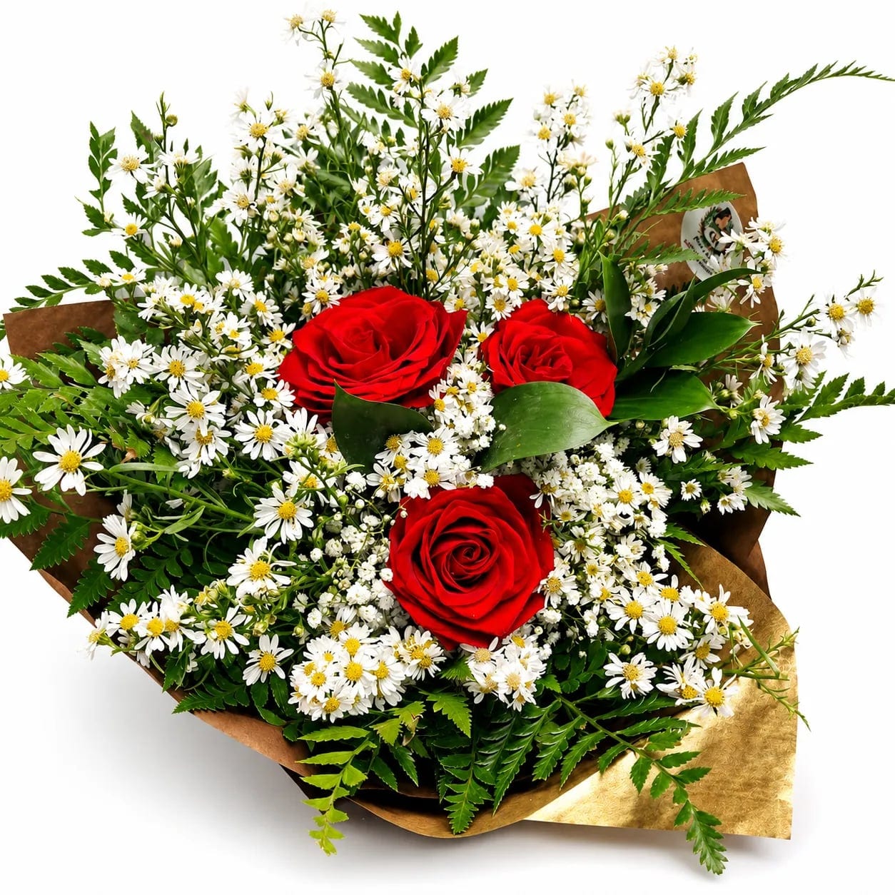 Arranjo com 3 Rosas Vermelhas Importadas