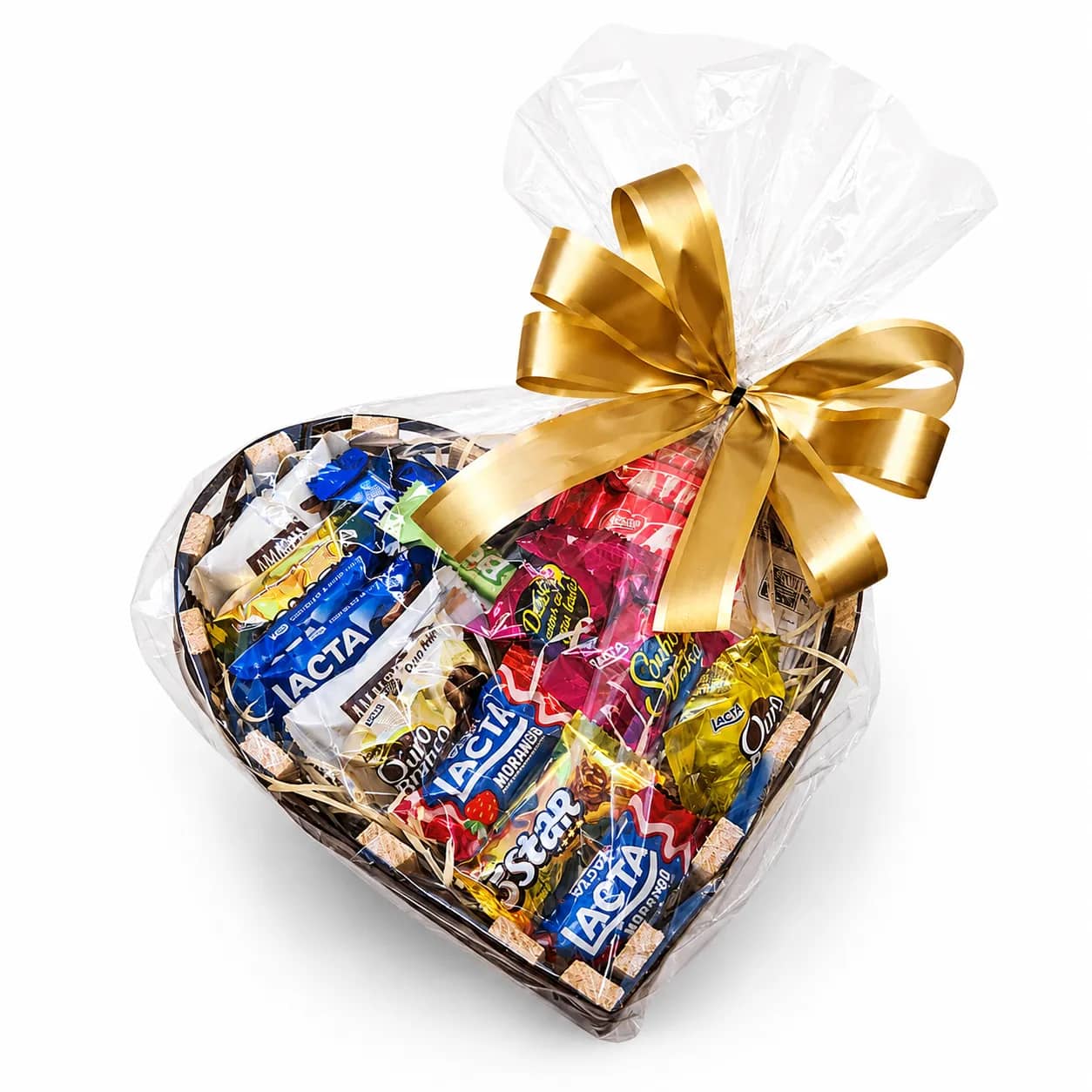 Cesta Coração G com Chocolates e KitKat