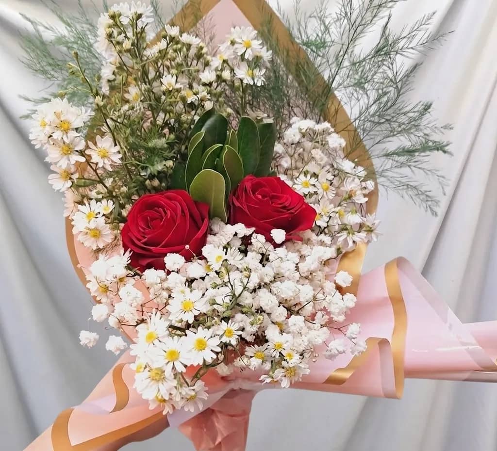 Arranjo de 2 Rosas Vermelhas